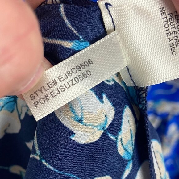 New Eliza J Floral Bow Tie Back Midi Sundress Blue Size 16 Nordstrom Pocket boho - Picture 11 of 12